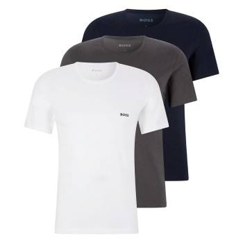 BOSS 3P Classic Crew Neck T-shirt D1 Hvid/Grå bomuld Medium Herre