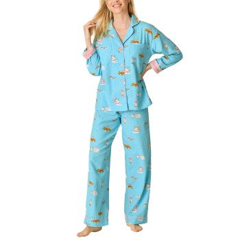 PJ Salvage Flannel Pyjama Blå bomuld Small Dame