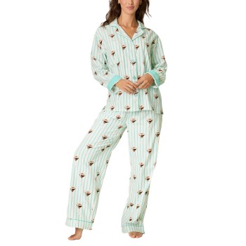 PJ Salvage Flannel Pyjama Grøn Mønster bomuld Small Dame
