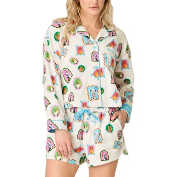 PJ Salvage Short Flannel Pyjama Flerfarvet bomuld Small Dame