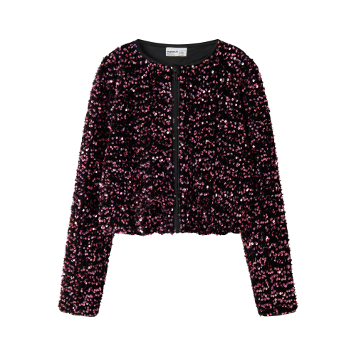 NAME IT Paillet Bomber Cardigan Runica Catawba Grape