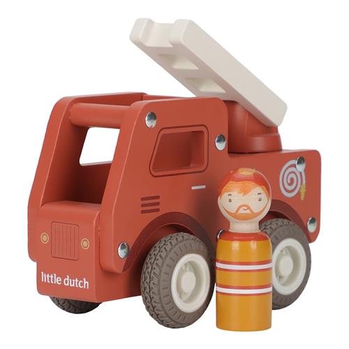Little Dutch Brandbil Med Træfigur Red  Red-One Size  Rød  One Size  unisex