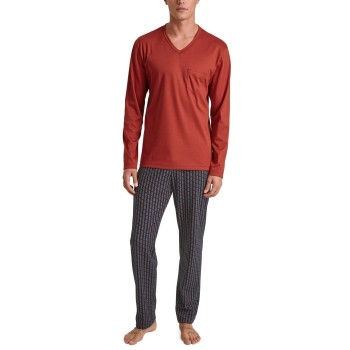Calida Relax Streamline 5 Pyjama D1 Rød Mønster  bomuld Medium Herre