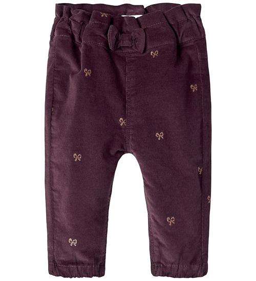 Name It Bukser - NbfBella - Catawba Grape/Glitter Bows