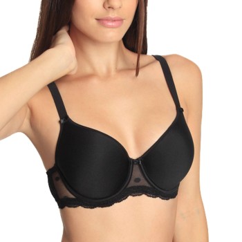 sassa BH Dotted Mesh Spacer Bra Sort polyamid C 80 Dame