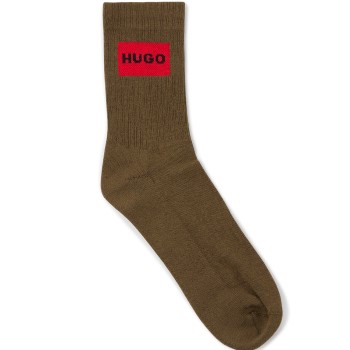 HUGO Strømper 6P Label Rib Col Socks Brun Str 43/46