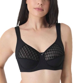 sassa BH Graphical Jacquard Underwired Bra Sort polyamid B 75 Dame