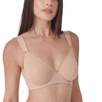 sassa BH Stripe Jacquard Minimizer Underwired Bra Beige polyamid D 75 Dame