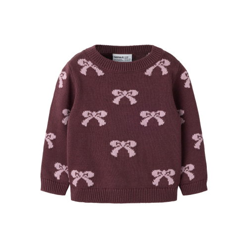 NAME IT Sløjfe Striktrøje Rekka Catawba Grape