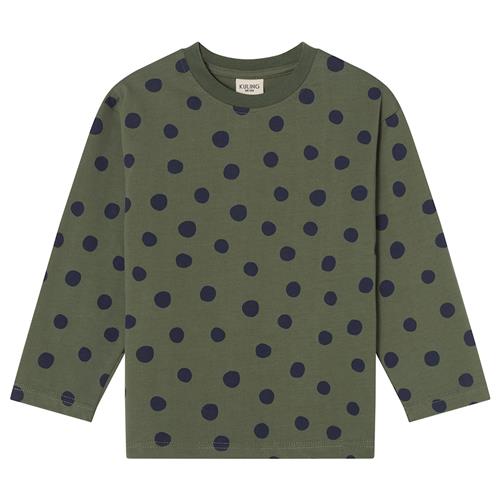 Kuling Granada LS T-Shirt Heavy Cotton Forest Green Dots Forest Green Dots-110/116 cm  Grøn  110/116 cm  unisex