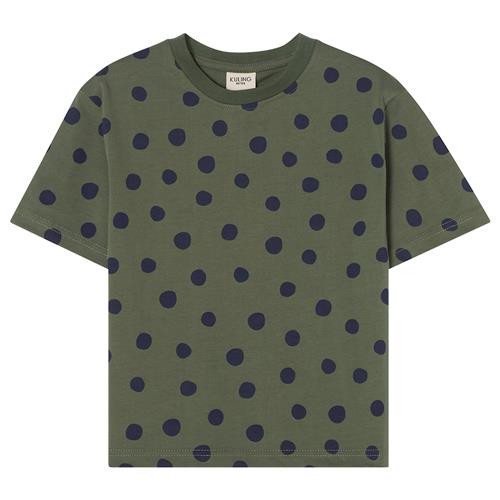 Kuling Granada SS T-Shirt Heavy Cotton Forest Green Dots Forest Green Dots-86/92 cm  Grøn  86/92 cm  unisex