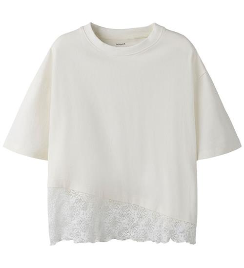 Name It T-shirt - NkfRoella - Cloud Dancer m. Blondekant
