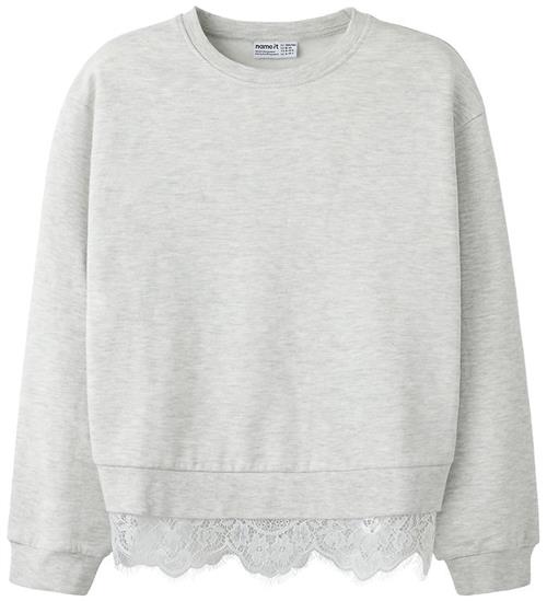 Name It Sweatshirt - NkfRolinea - Light Grey Melange m. Blondeka