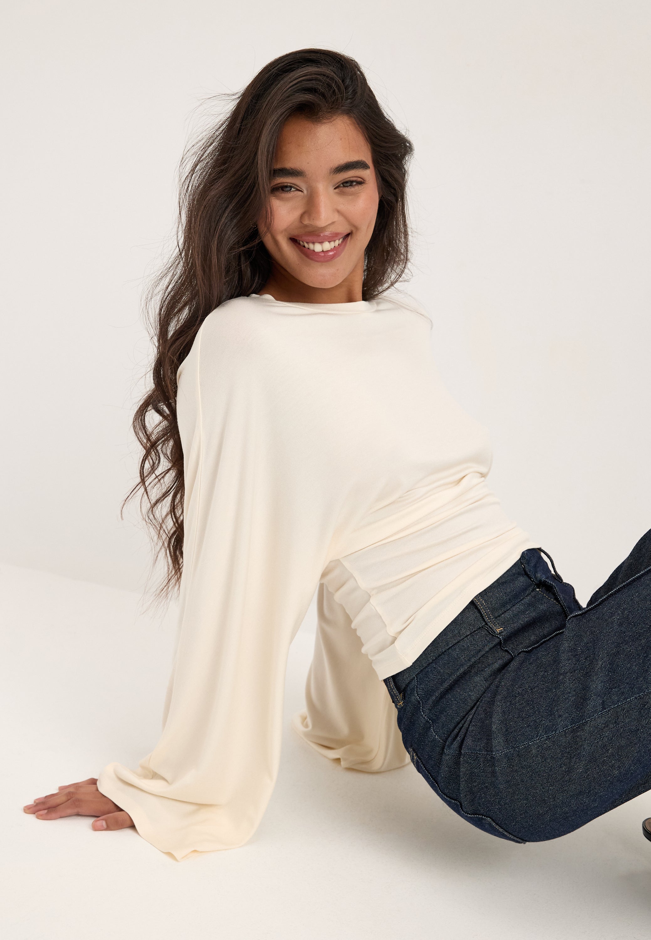 BUBBLEROOM Long Sleeve Fitted Top