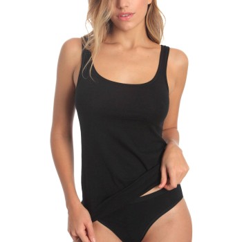 sassa Sassa Casual Comfort Tank Top Sort bomuld 40 Dame