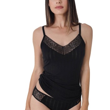 sassa Sassa Natural Striped Top Sort viskose 44 Dame