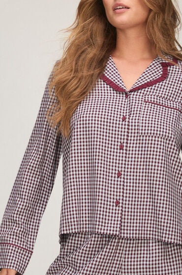 Hunkemöller Pyjama Set Poplin Ruffle Lilla