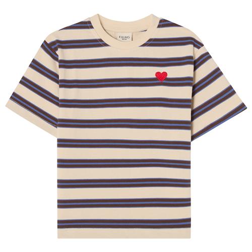 Kuling Granada SS T-Shirt Heavy Cotton Brown Stripe Brown Stripe-122/128 cm  Brun  122/128 cm  unisex