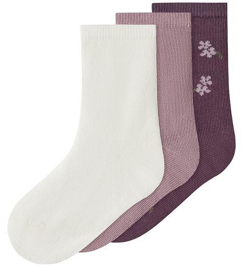 Name It Strømper - 3-pak - NmfRaffier - Catawba Grape/Mauve Shad