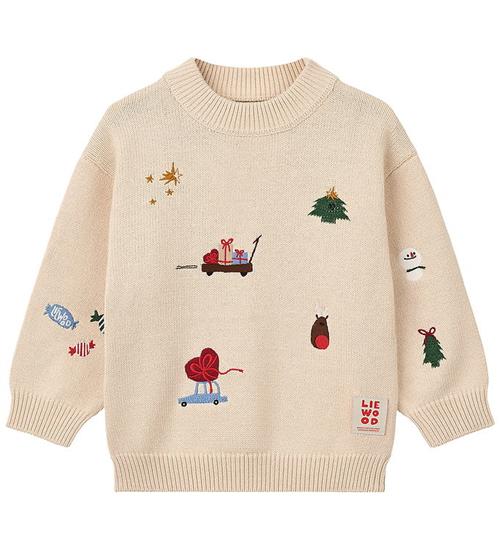 Liewood Bluse - Strik - Orlane - Festive / Sandy / Embroidery
